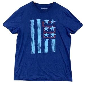 BANANA REPUBLIC BLUE AMERICAN FLAG GRAPHIC ECO SHORT SLEEVED T-SHIRT Size Medium